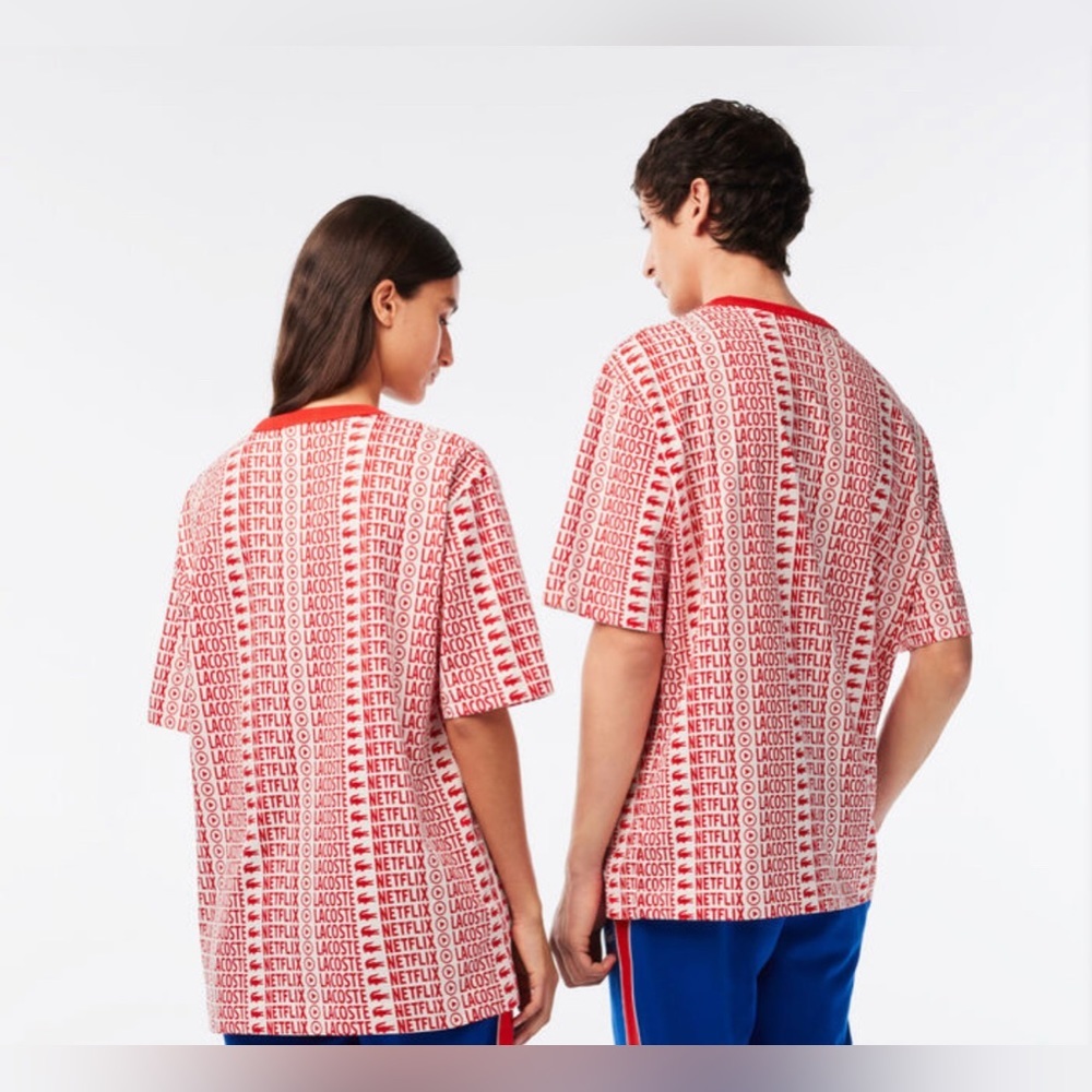 UNISEX Lacoste X Netflix Loose Fit Printed T-shirt - Picture 4 of 5